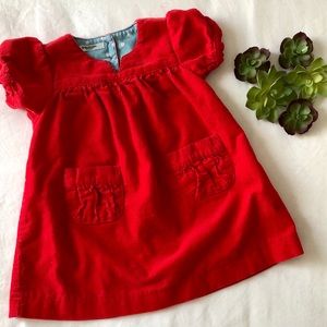 Red Corduroy baby Boden dress